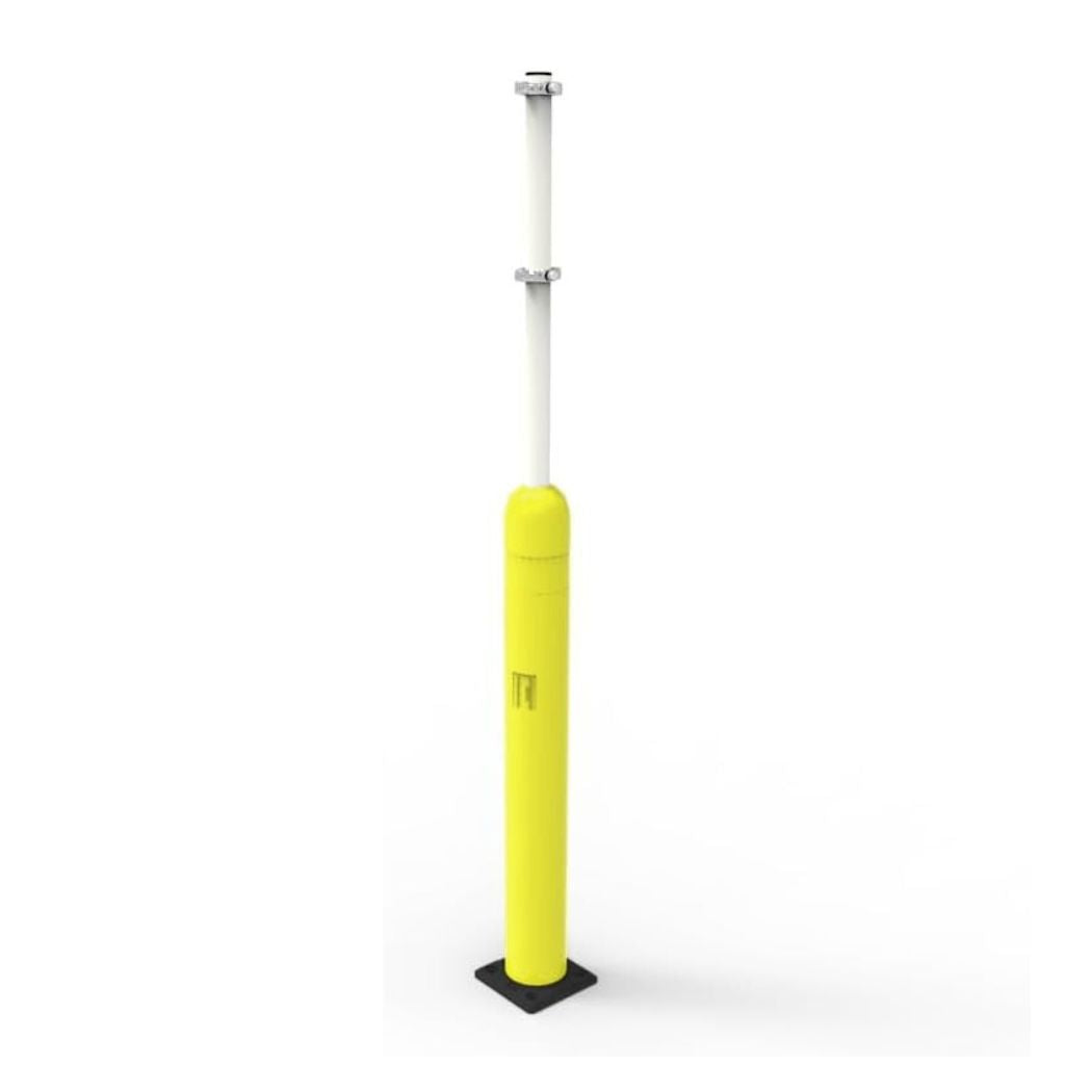 Impact Recovery Handicap Parking Post w/o Sign, w/ Yellow Bollard Cover, 78"/102" Height Adjustable