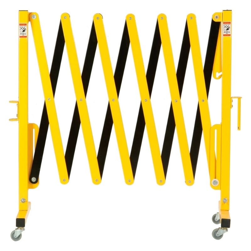 Portable Folding Safety Barrier with Casters 11.7'L (140"L) x 40"H
