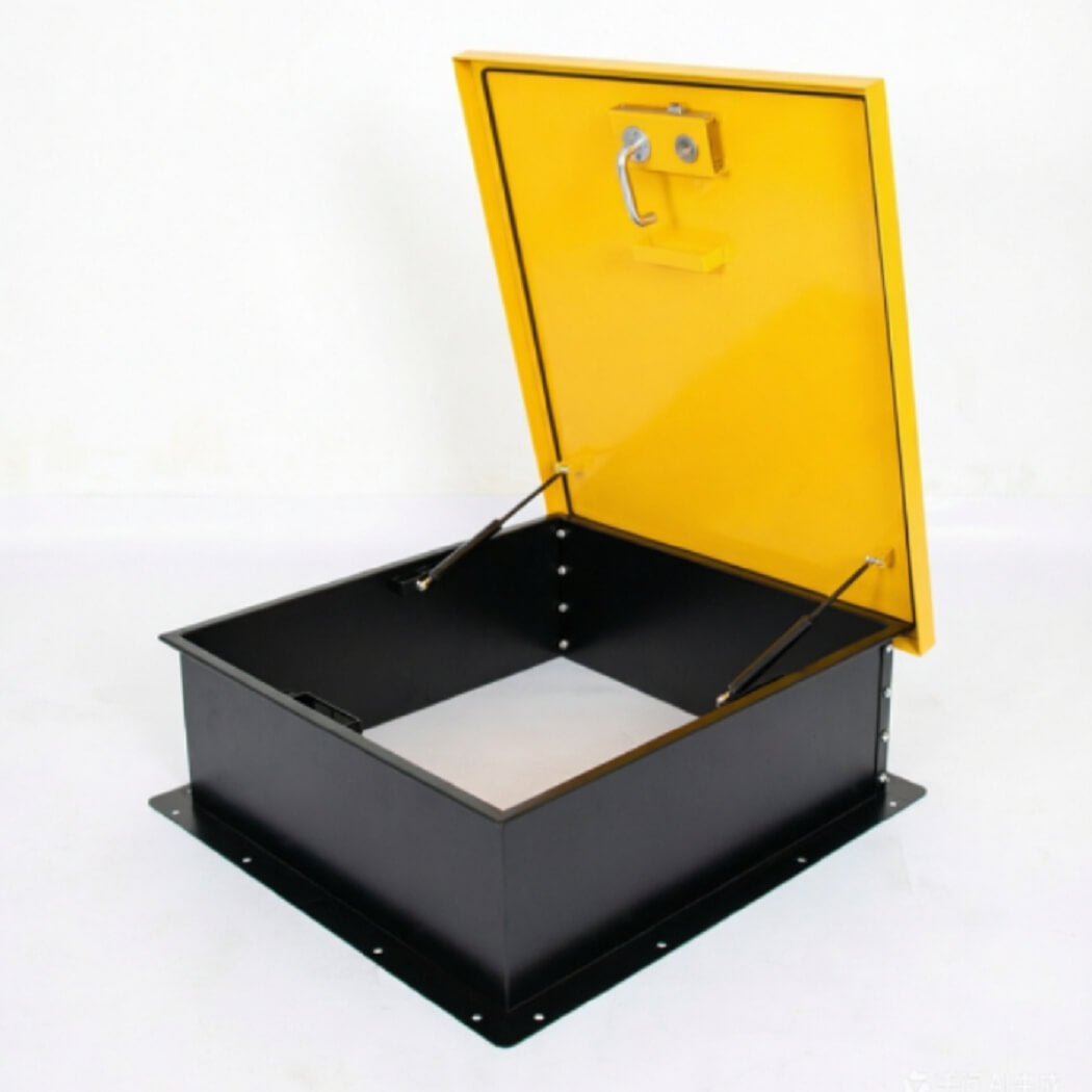 24" x 24" Opening Galvannealed Steel Roof Hatch, Yellow