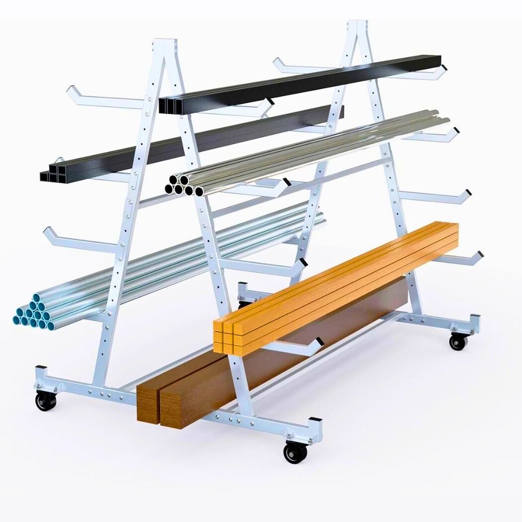 Horizontal Bar and Pipe Truck, 1000 lbs Load Capacity, 56"L x 44"W x 52"H