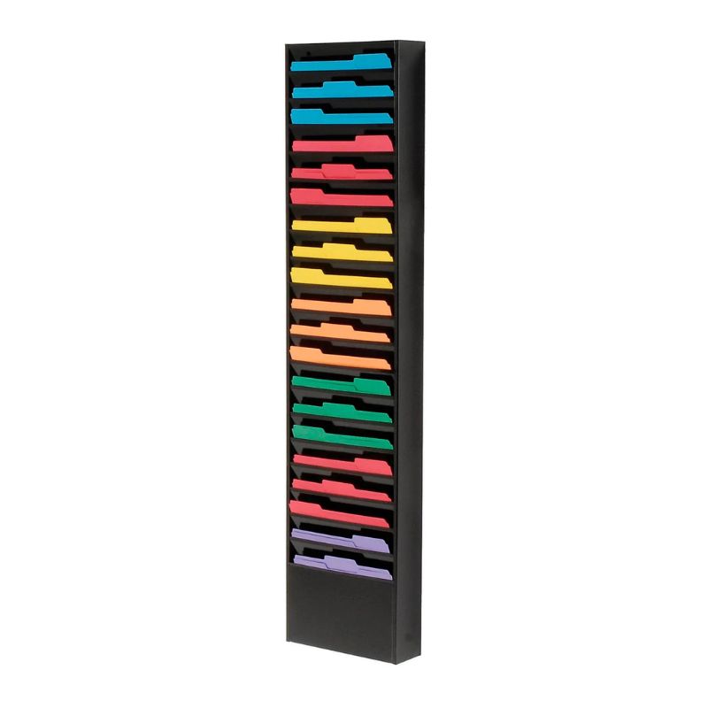 20 Pockets Medical Chart Holder, Wall Mount File Organizer 13.3"L x 4"D x 58"H, Fully Assembled