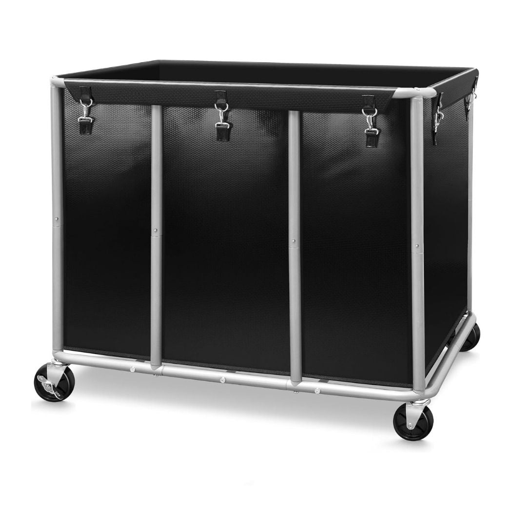 Commercial Laundry Cart, 12 Bushel, 35.4"L x 25.6"W x 33.3"H, Vinyl Bag