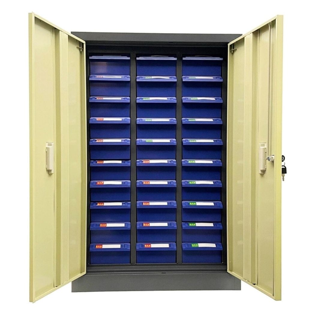 30 Bin Drawer Storage Enclosure, 24"W x 14"D x 36"H, Steel Parts Organizer for Nuts, Bolts, Screws & Small Components