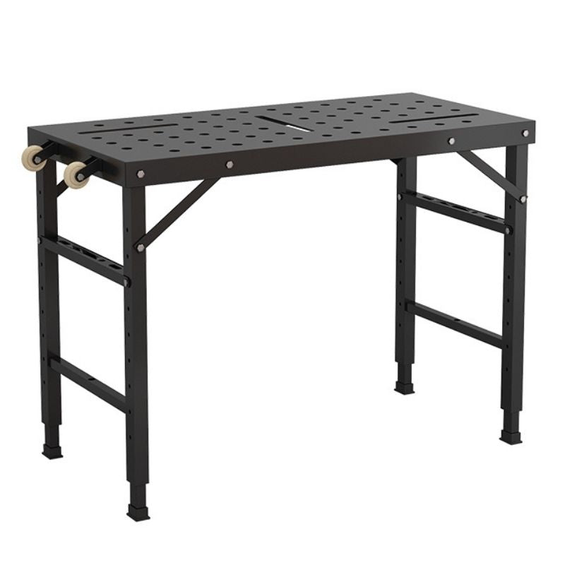 Height Adjustable Folding Weld Table w/ Wheels, 42" x 21" x 27.5-36.4"H, 1000 lbs Load Capacity