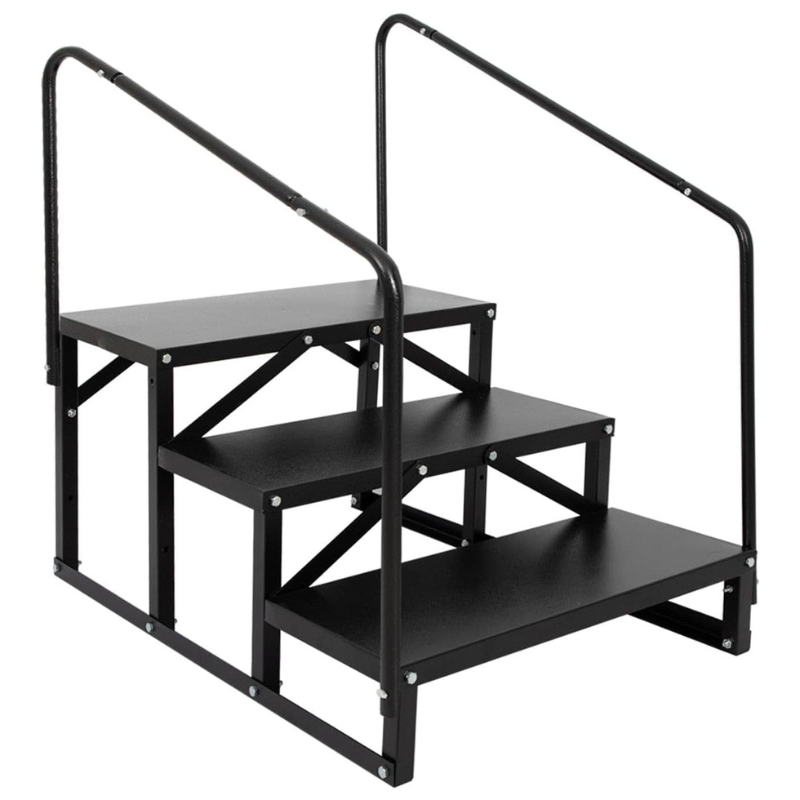 RV Steps with Handrail, 3 Steps Stair, 660 Lb. Capacity