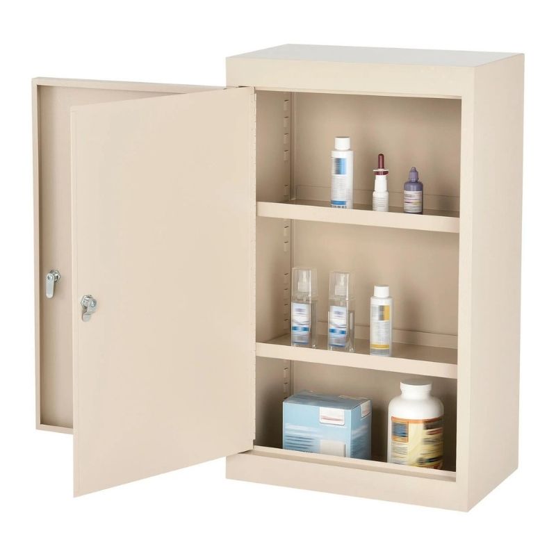 Narcotics Cabinet 18"W x 10"D x 30"H, Double Lock & Double Door, Fully Assembled