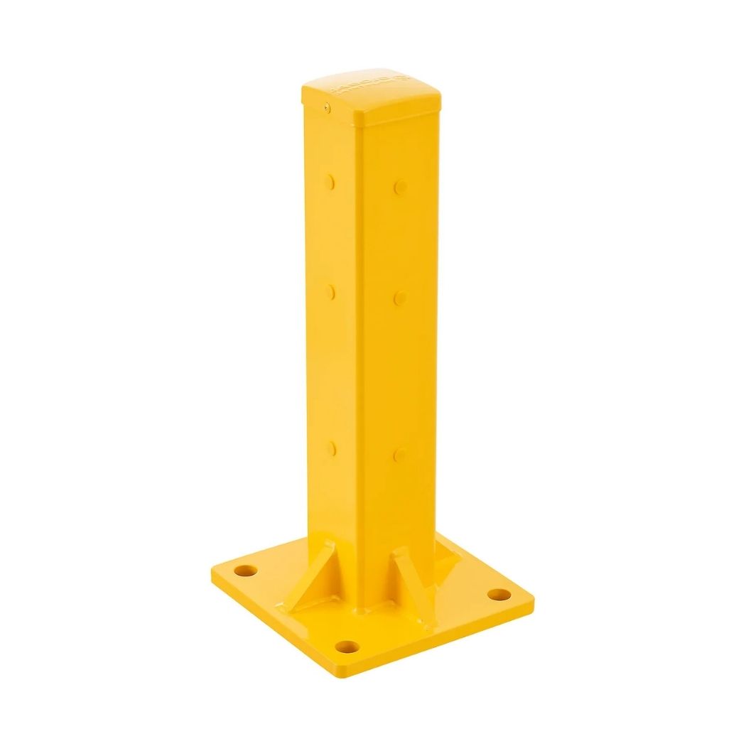 Steel Square Post For 2-Rib/3-Rib Guard Rail, 22"H, 4 Sides Bolt-On Installation