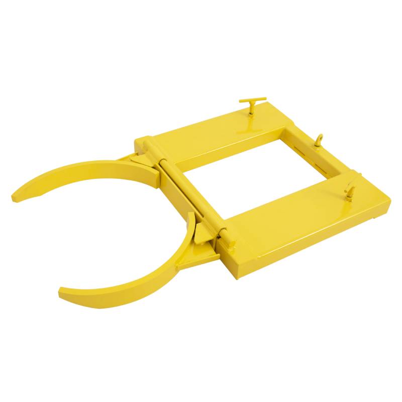 Single Fork Mounted Drum Gripper for 55 Gallon Drums, 1500lbs Load Capacity, Forklift Drum Grabber