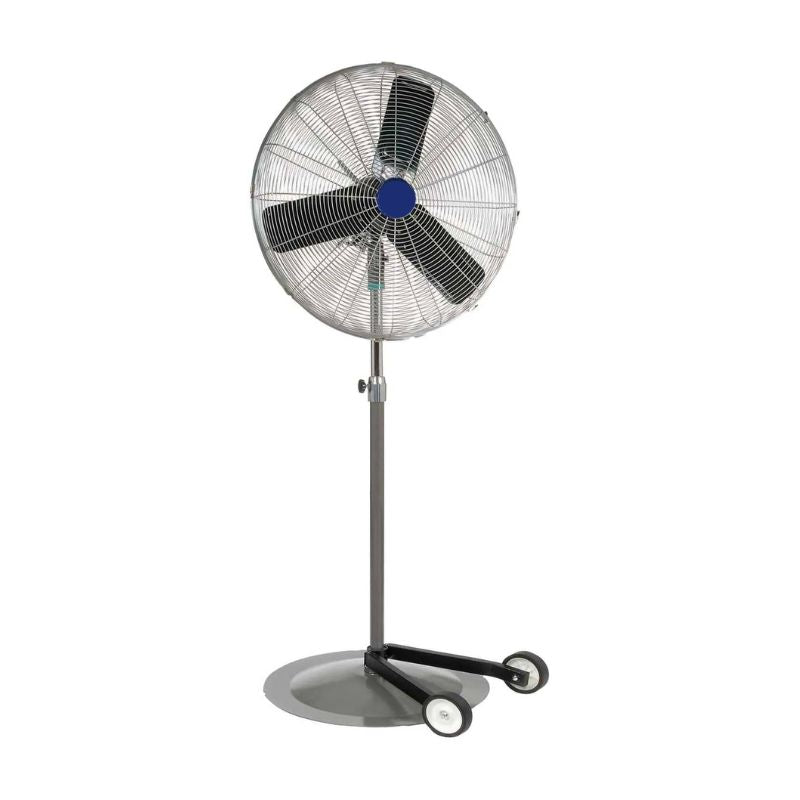 24" Oscillating Pedestal Fan, Height Adjustable, 3 Speeds, 7525 CFM Max, 1/4 Horsepower, 1 Phase
