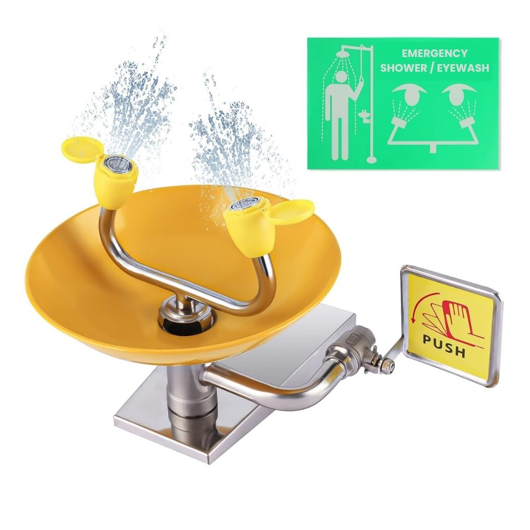 Wall Mount Eye Wash Station w/ Sign