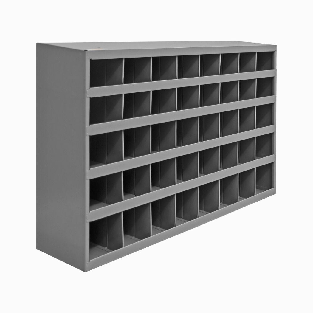 40 Open Bin Storage Unit, 33.75"W x 8.5"D x 22.25"H, Steel Parts Organizer for Nuts, Bolts, Screws & Small Components