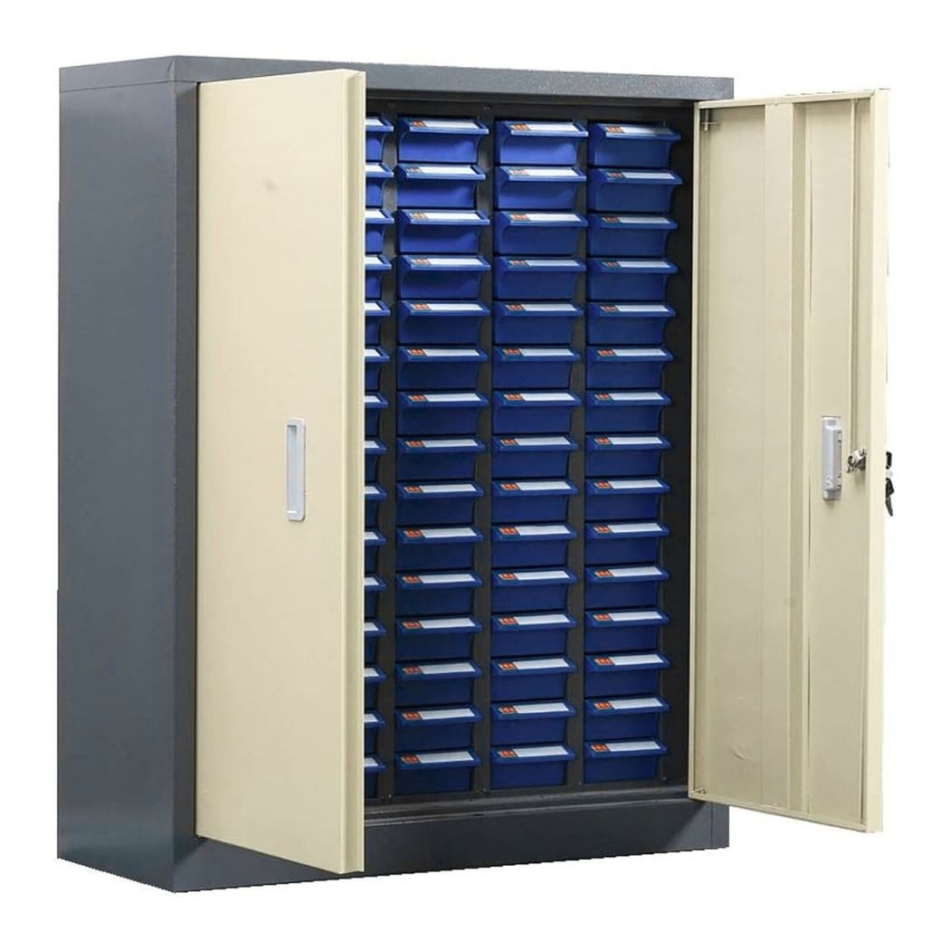 60 Bin Drawer Storage Enclosure, 22.8"W x 11"D x 37.4"H, Steel Parts Organizer for Nuts, Bolts, Screws & Small Components