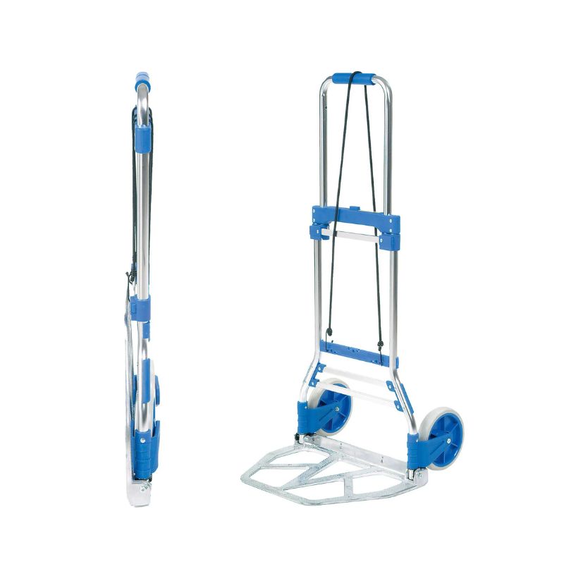 Aluminum Folding Hand Cart 275 lbs Capacity 19" x 13.5" x 42.5"H, Convertible Hand Truck