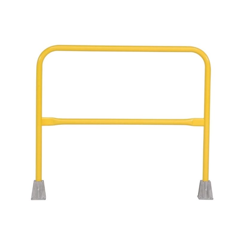Yellow Safety Railing 4'L (48"), Pedestrian Barrier, Single/Double Socket Base Options