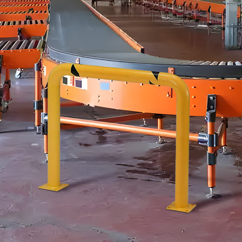 High Profile Steel Machine Guard Rail 48"L x 36"H, Heavy Duty Machinery Guard