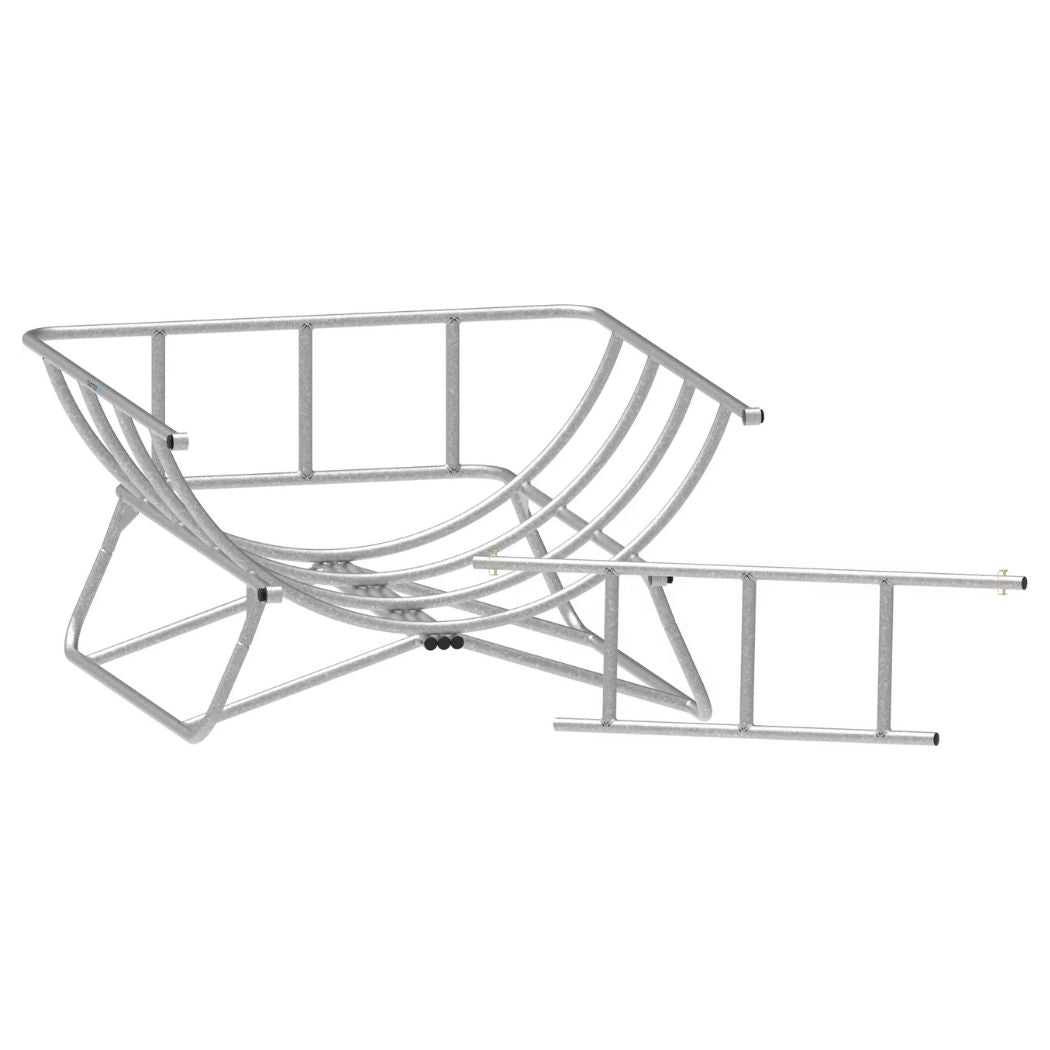 Round Hay Bale Feeder 85" x 79", Silver Round Bale Feeder