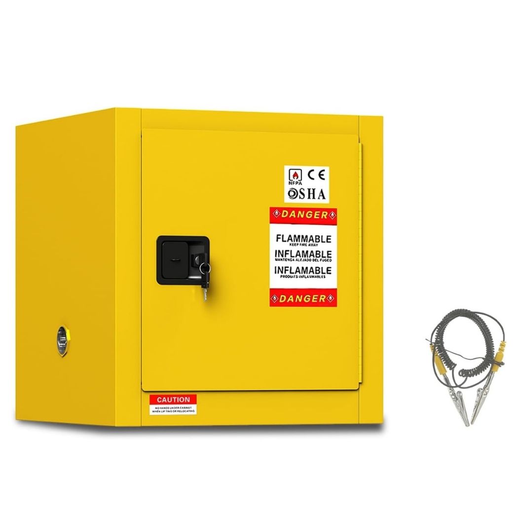 Steel Flammable Cabinet w/ Key Lock 17"W x 17"D x 18"H, 4 Gallon