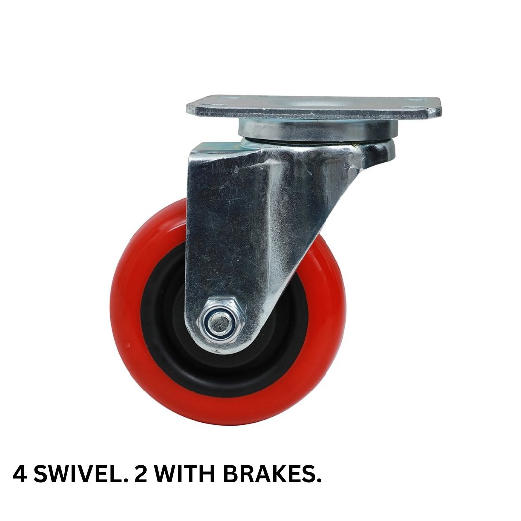 Replacement Wheel Set For Commercial Laundry Cart, 4 Wheels Set