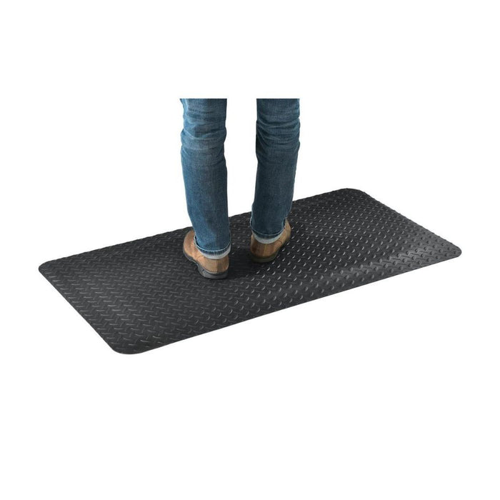 Diamond Plate Anti Fatigue Mat, 15/16" Thick, 2'W x 4'L, Black