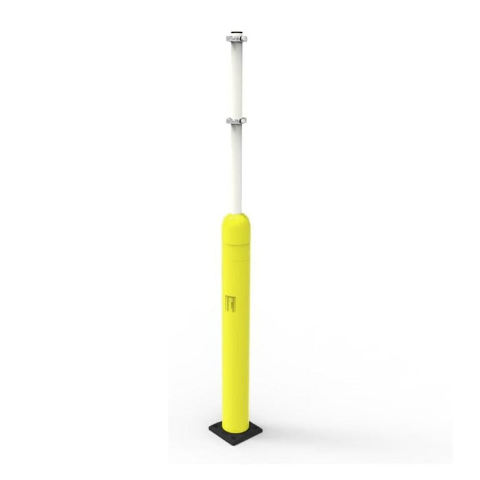 Impact Recovery Handicap Parking Post w/o Sign, w/ Yellow Bollard Cover, 78"/102" Height Adjustable