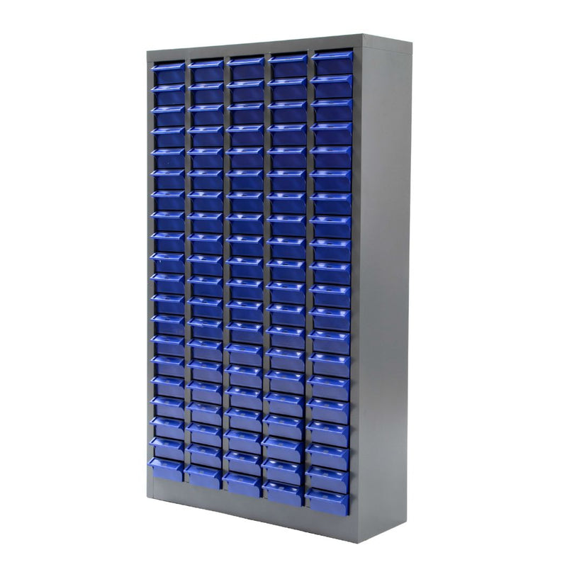 100 Bin Drawer Storage Cabinet, 23.3"W x 8.5"D x 45"H, Steel Parts Organizer for Nuts, Bolts, Screws & Small Components