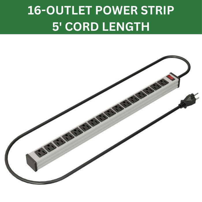 16 Devices Open Charging Cart 27"Wx 14.5"D x 39.75"H, Tablet Charging Trolley w/ Power Strip, Laptop Charging Station