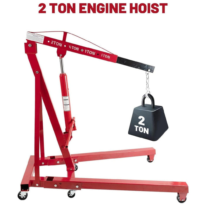 Folding Floor Crane with Telescopic Boom, 4000 Lbs Capacity