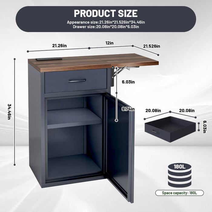 3D Printer Cabinet with 40 Filaments Spool Storage Capacity w/ Dehumidifying Dry, Heavy Duty Shelf 21.26"L x 21.526"W x 34.46"H