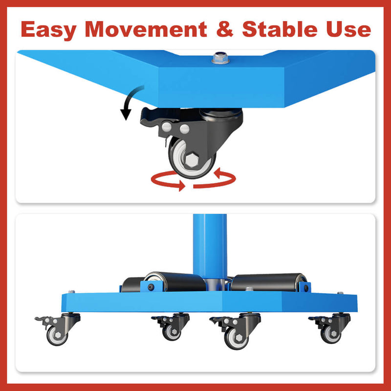 Heavy-Duty 1000lb Cable Reel Roller Dispenser, 36" Max Reel Width, Horizontal Wire Turntable