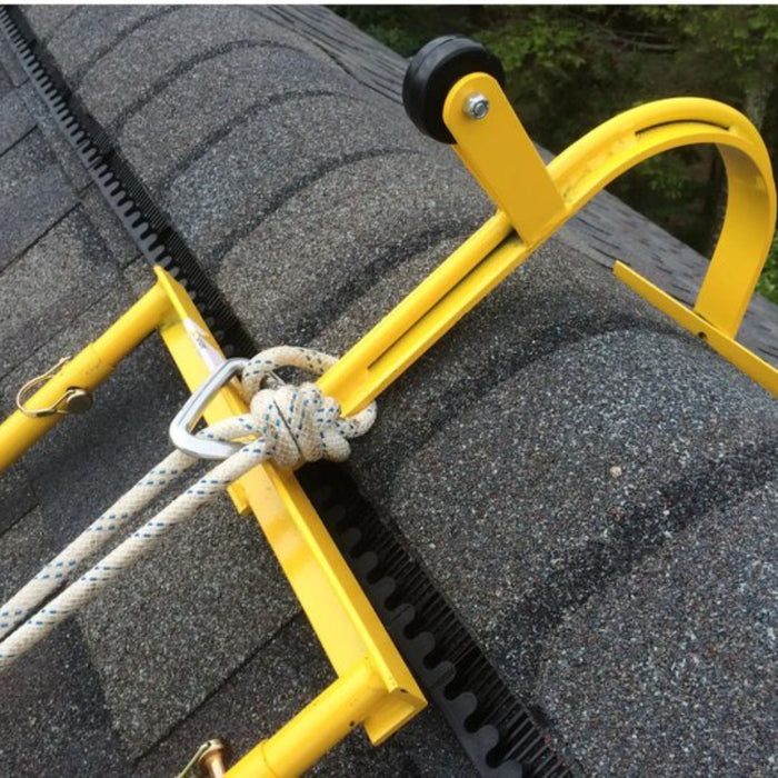 12' Chicken Ladder with Hook, Contains (2) 6' Roofing Ladder for Slopped Roof, Yellow