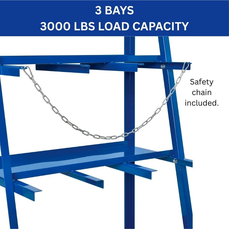 Vertical Bar Storage Rack, 3 Bays, 39"W x 24"D x 84"H