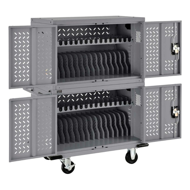 32 Devices Charging Cabinet w/ Wheels for Chromebooks, Tablets and Laptops, 34"W x 18"D x 45"H