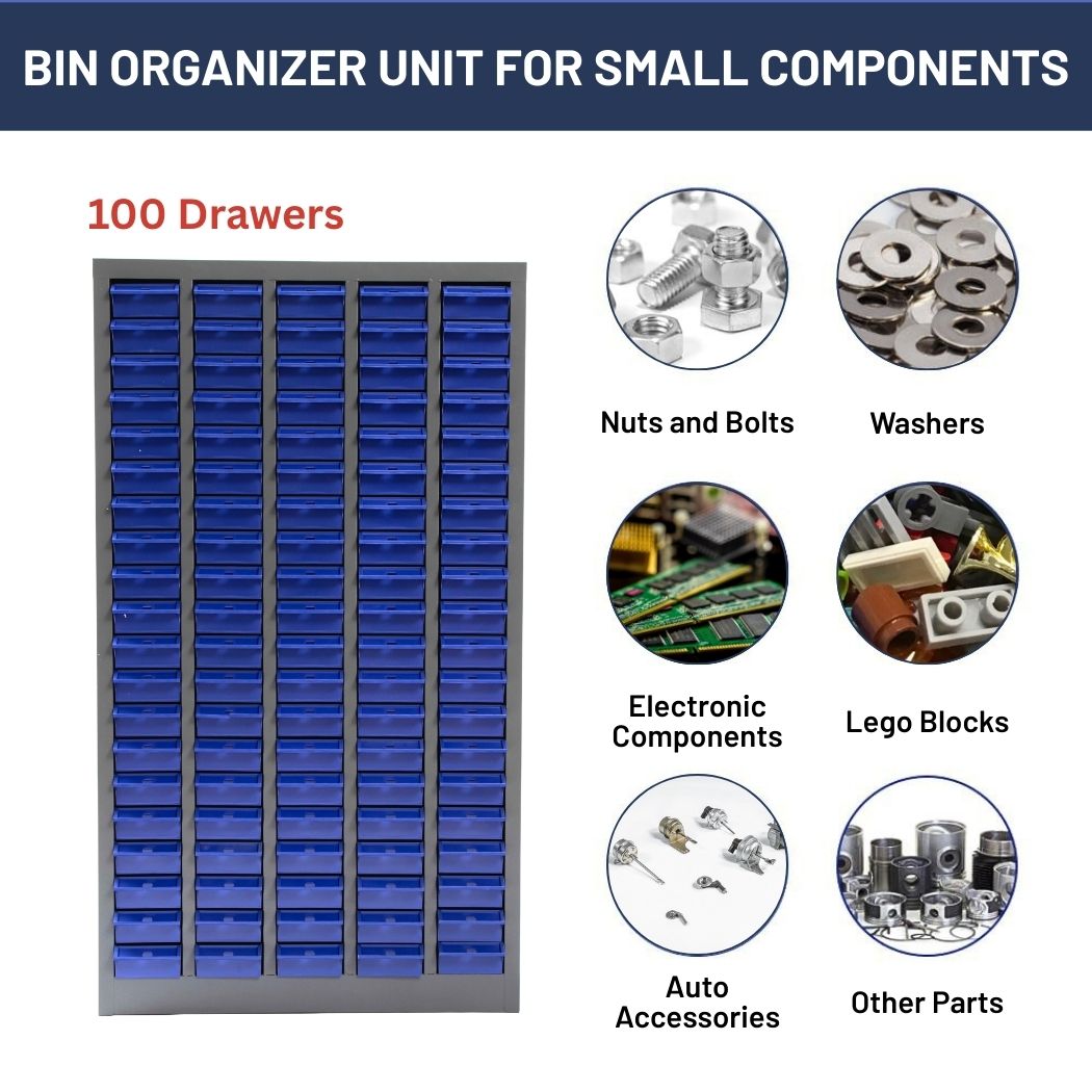 100 Bin Drawer Storage Cabinet, 23.3