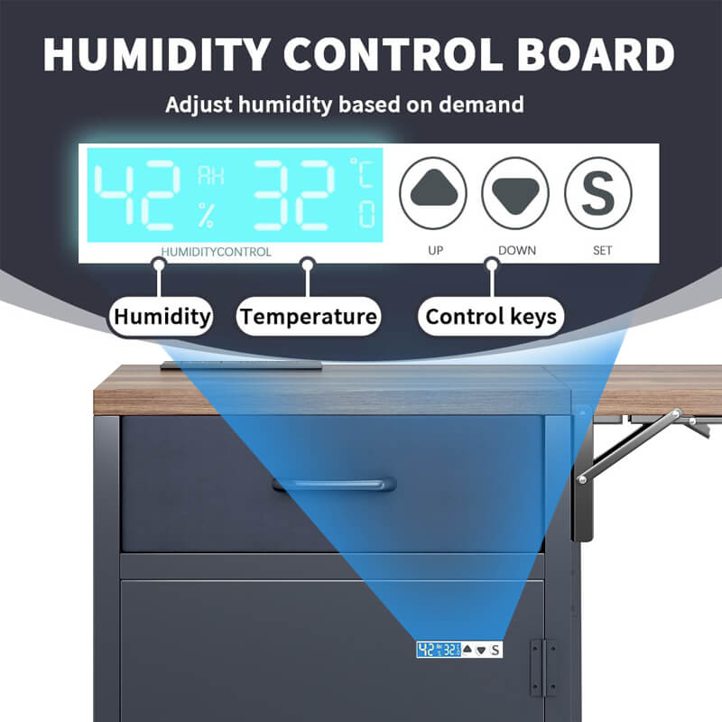 3D Printer Cabinet with 40 Filaments Spool Storage Capacity w/ Dehumidifying Dry, Heavy Duty Shelf 21.26"L x 21.526"W x 34.46"H