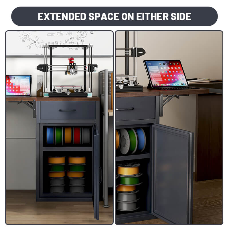 3D Printer Cabinet with 40 Filaments Spool Storage Capacity w/ Dehumidifying Dry, Heavy Duty Shelf 21.26"L x 21.526"W x 34.46"H
