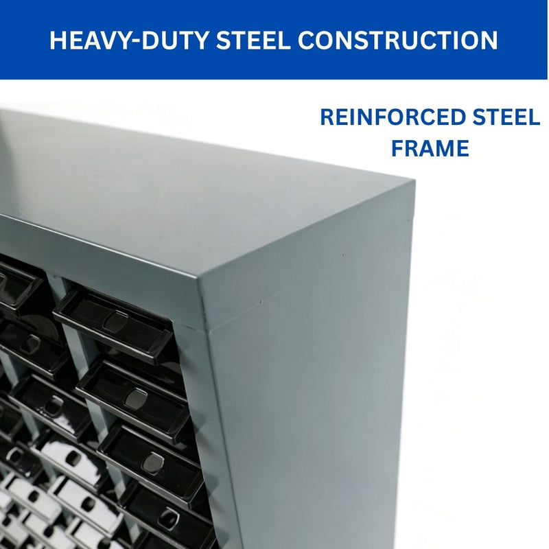 100-Bin ESD Anti-Static Steel Parts Storage Cabinet, Industrial Electronic Components Organizer