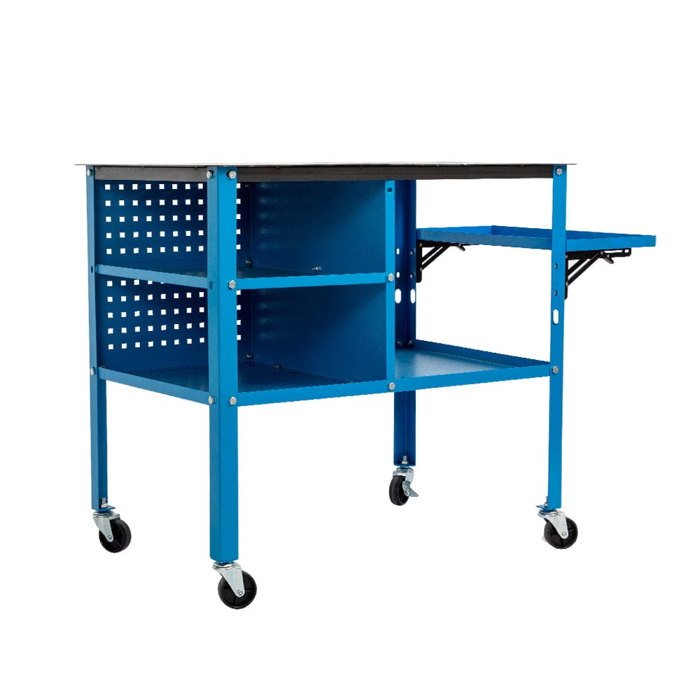 Holzoffer Welding Table, Welding Cart with Wheels, Nitriding Table Top, Shelf Storage Box, Tools Organizer Slots Panel