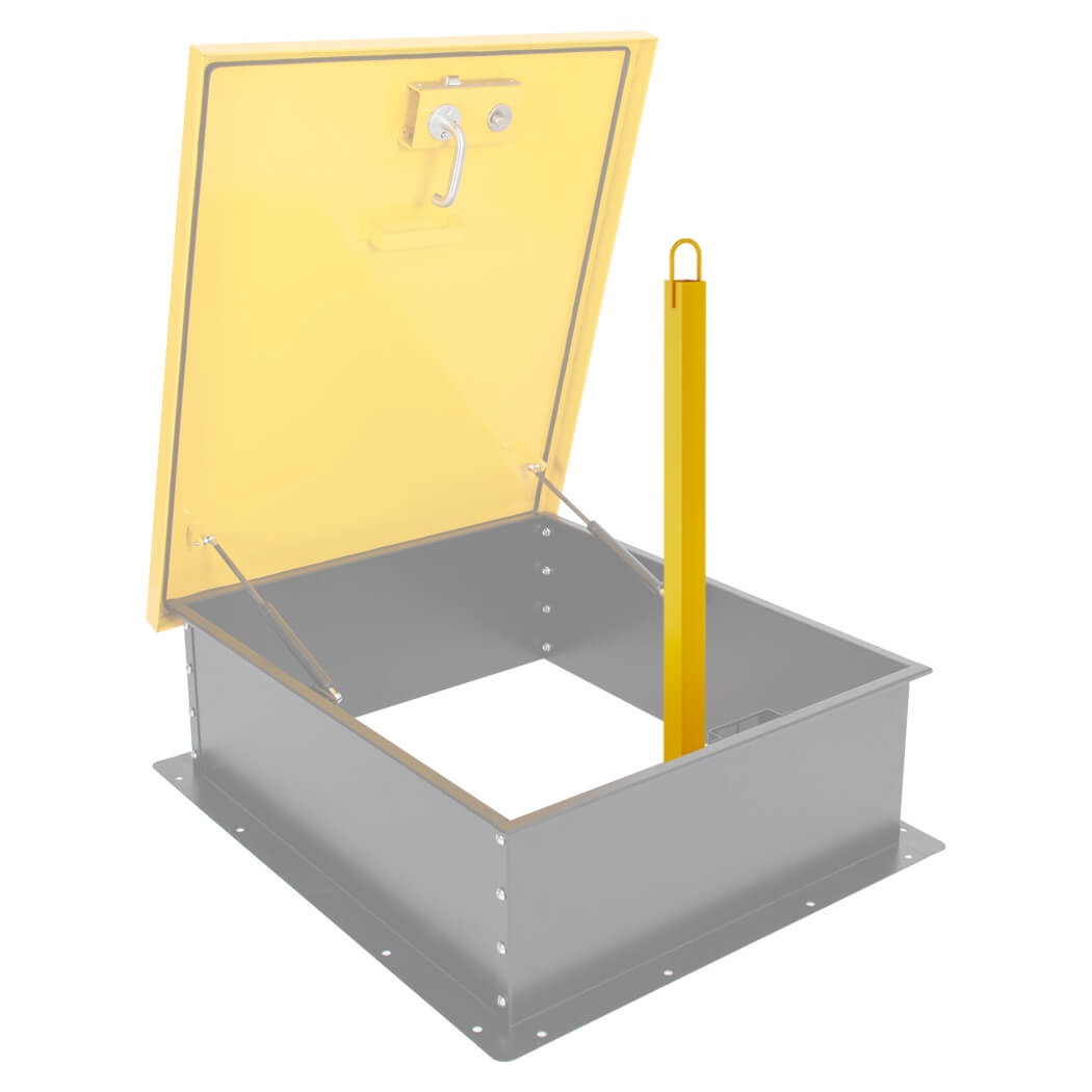 Ladder Safety Post for Roof Hatches in All Sizes, Powder Coated Steel