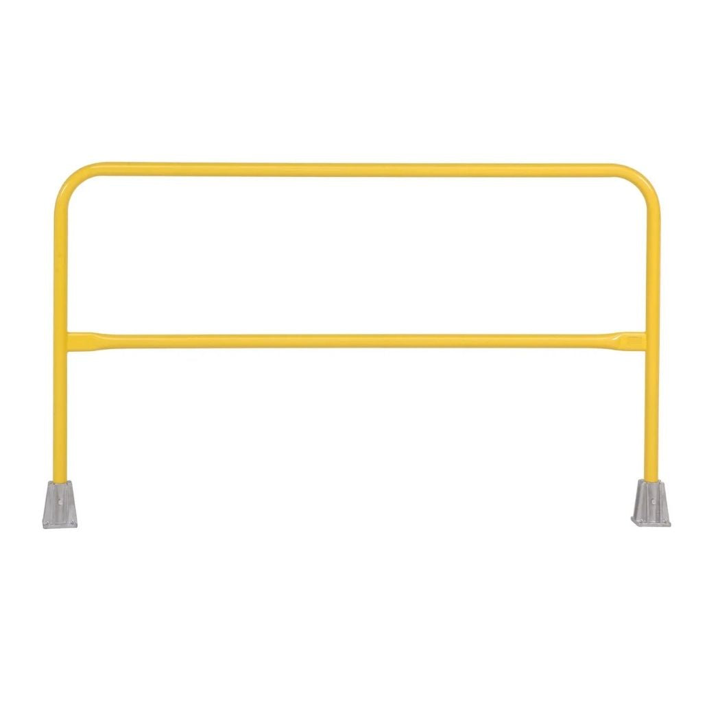 Yellow Safety Railing 6'L (72"), Pedestrian Barrier, Single/Double Socket Base Options