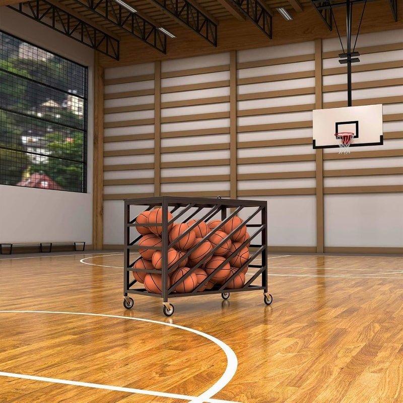 Heavy Duty Basketball Cart, Mobile Ball Storage Cart for Volleyball