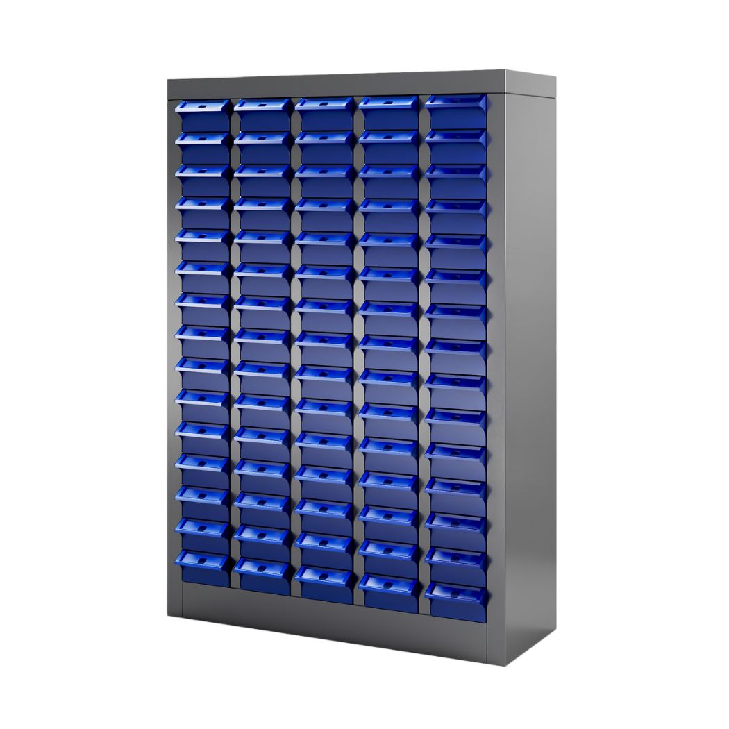 75 Bin Drawer Storage Cabinet, 23.3"W x 8.5"D x 34.5"H, Steel Parts Organizer for Nuts, Bolts, Screws & Small Components