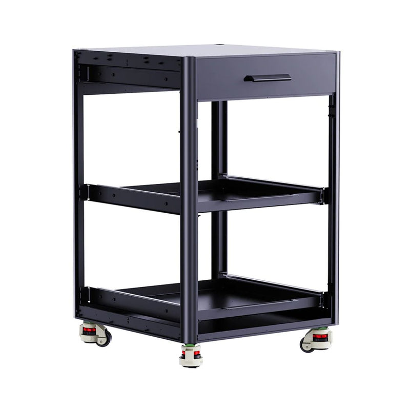 Heavy Duty Mobile 3D Printer Cabinet with Pull-Out AMS/MMU Storage, Steel 3D Printer Stand, 23.6"L x 21.6"W x 30"H