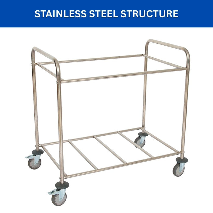 Industrial Laundry Cart with 2 Dividers, 7 Bushel, 36"L x 22"W x 36"H, Canvas Bag