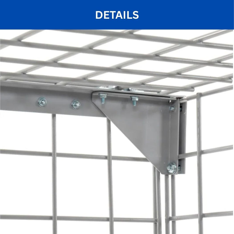 2-Door Wire Mesh Security Locker, 36" L x 24" W x 36" H, Industrial Bulk Storage Locker Cage with Doors, Gray
