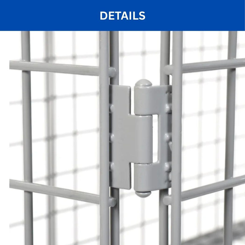 2-Door Wire Mesh Security Locker, 36" L x 24" W x 36" H, Industrial Bulk Storage Locker Cage with Doors, Gray