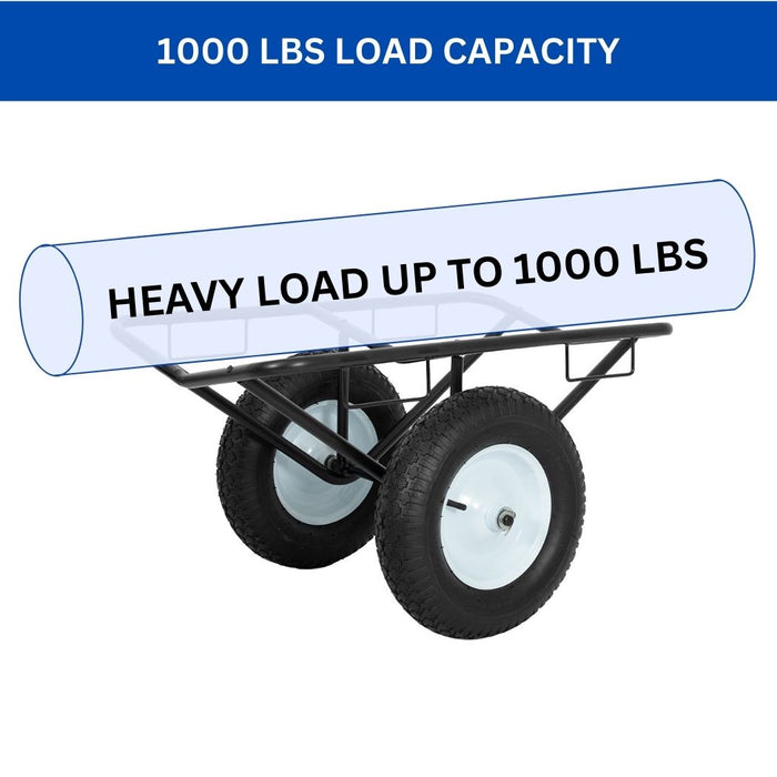 Heavy Duty Steel Carpet Dolly 1000 lbs Load Cap., 31"L x 22"W Carpet Roll Cart