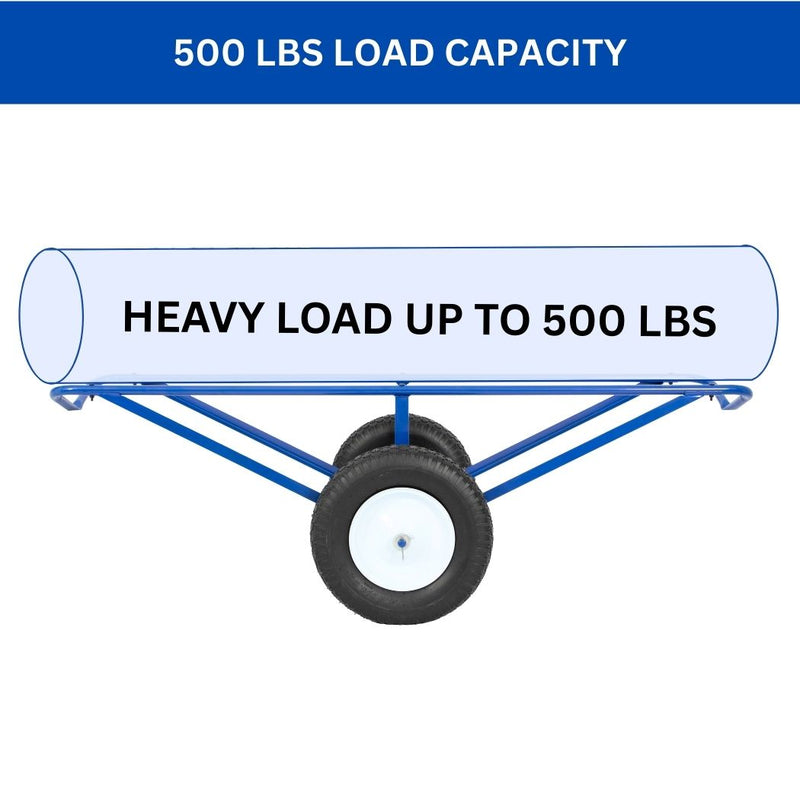 Steel Carpet Dolly, 500 lb Capacity, 61"L x 26"W Long Carpet Roll Cart