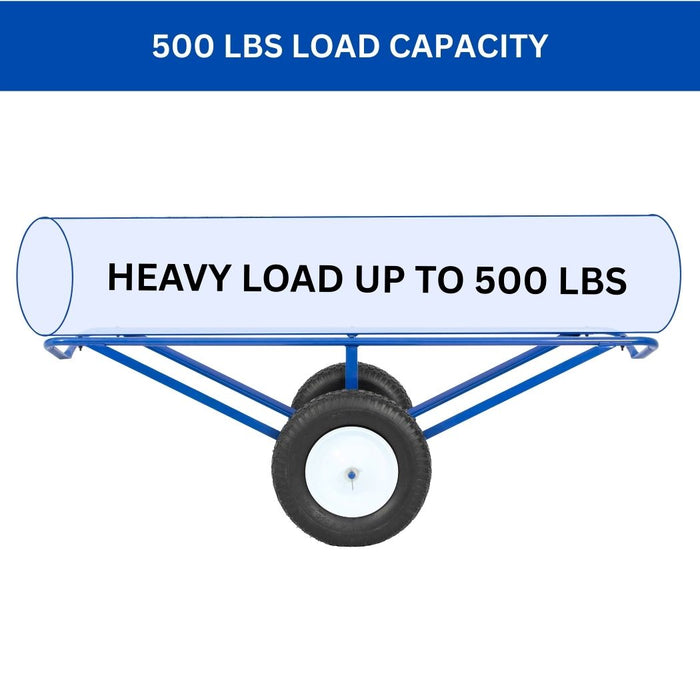 Steel Carpet Dolly, 500 lb Capacity, 61"L x 26"W Long Carpet Roll Cart