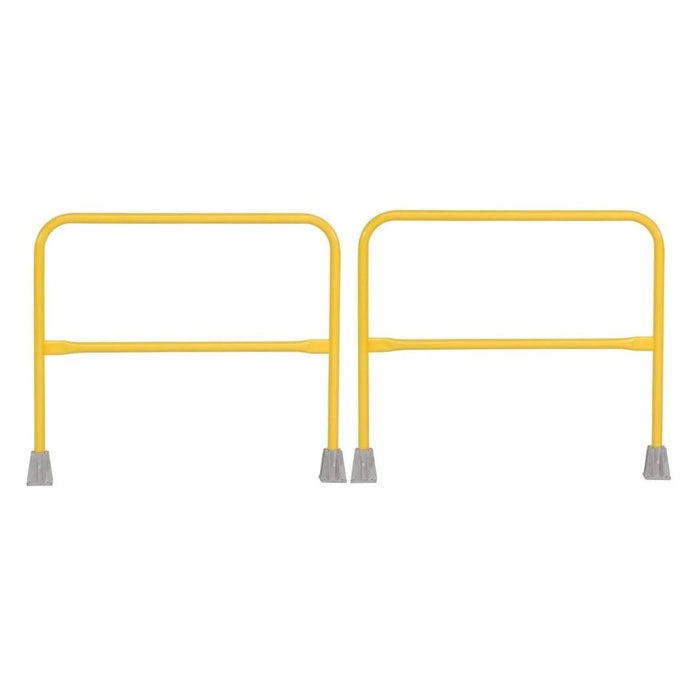 Yellow Safety Railing 8'L (96"), Pedestrian Barrier, Single/Double Socket Base Options