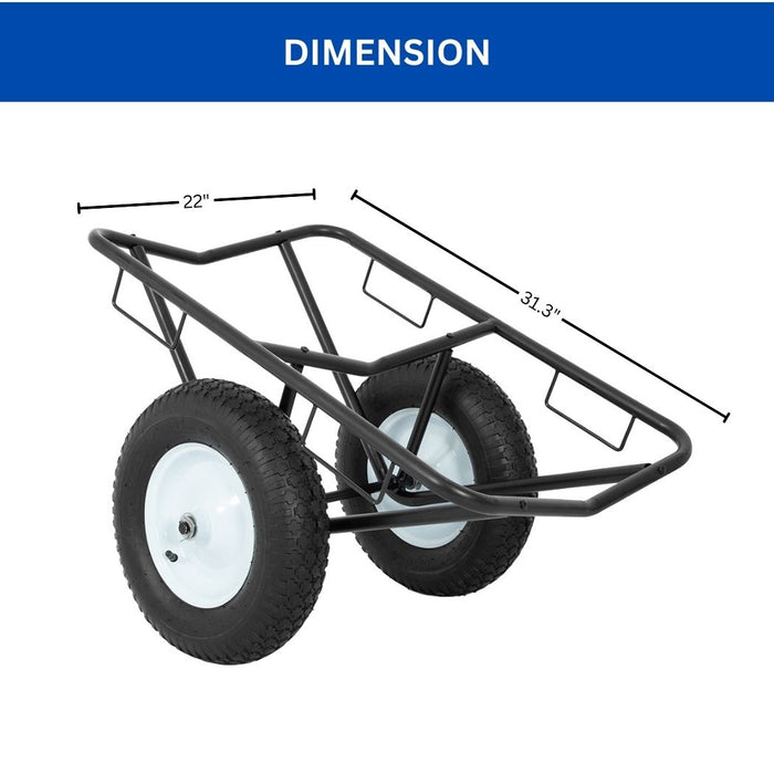 Heavy Duty Steel Carpet Dolly 1000 lbs Load Cap., 31"L x 22"W Carpet Roll Cart
